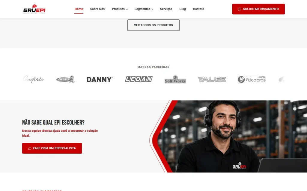 Tela do site GRUEPI desenvolvido pela Artfique