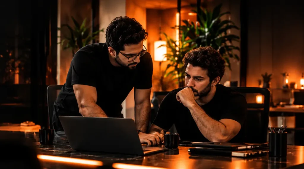 Equipe da Artfique planejando a estratégia de marketing de um cliente