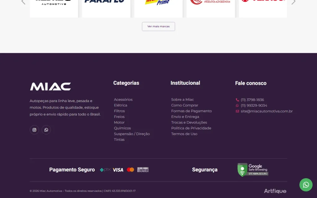 Loja virtual MIAC Loja de Autopeças — tela 5