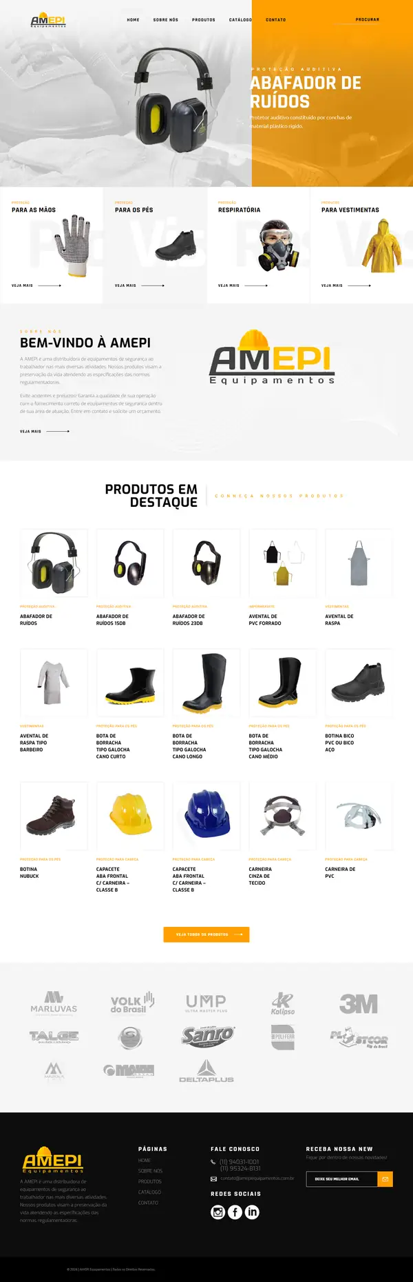 Site AMEPI Equipamentos criado pela Artfique