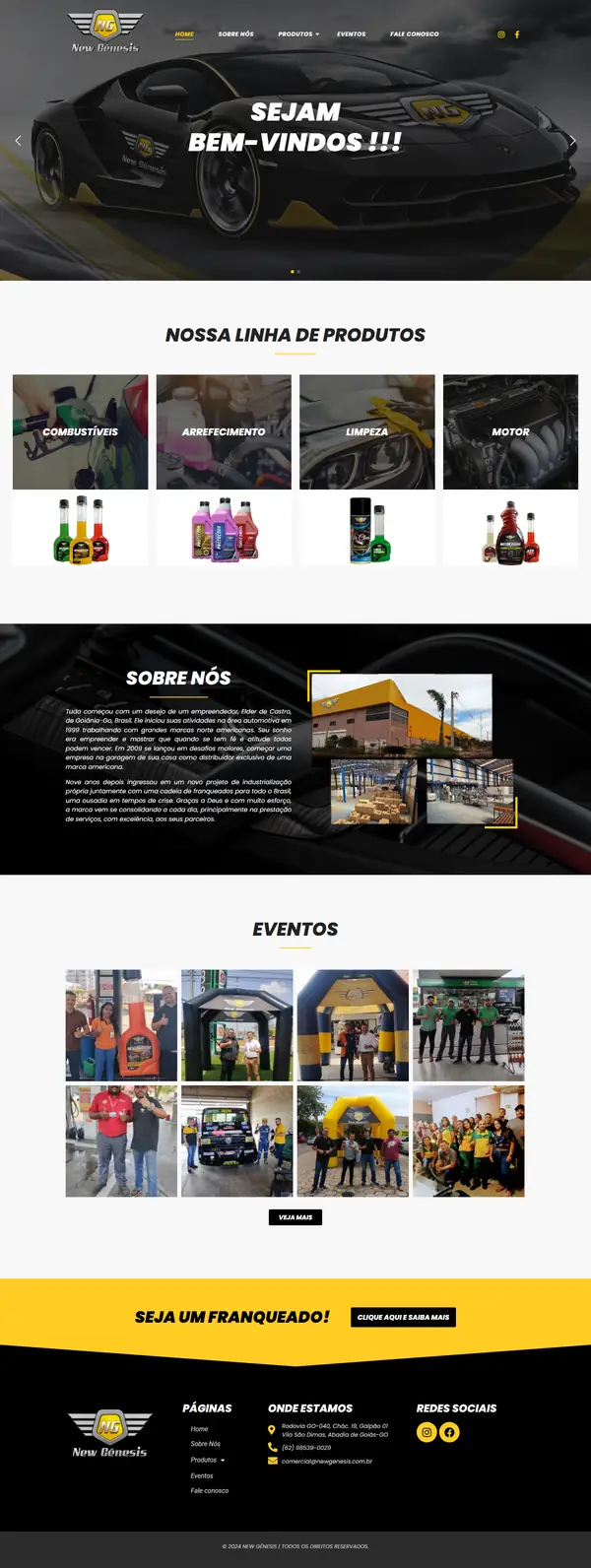 Site New Gênesis criado pela Artfique
