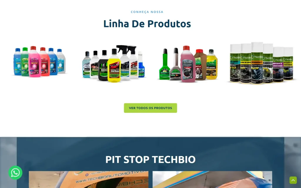 Tela do site TechBio desenvolvido pela Artfique