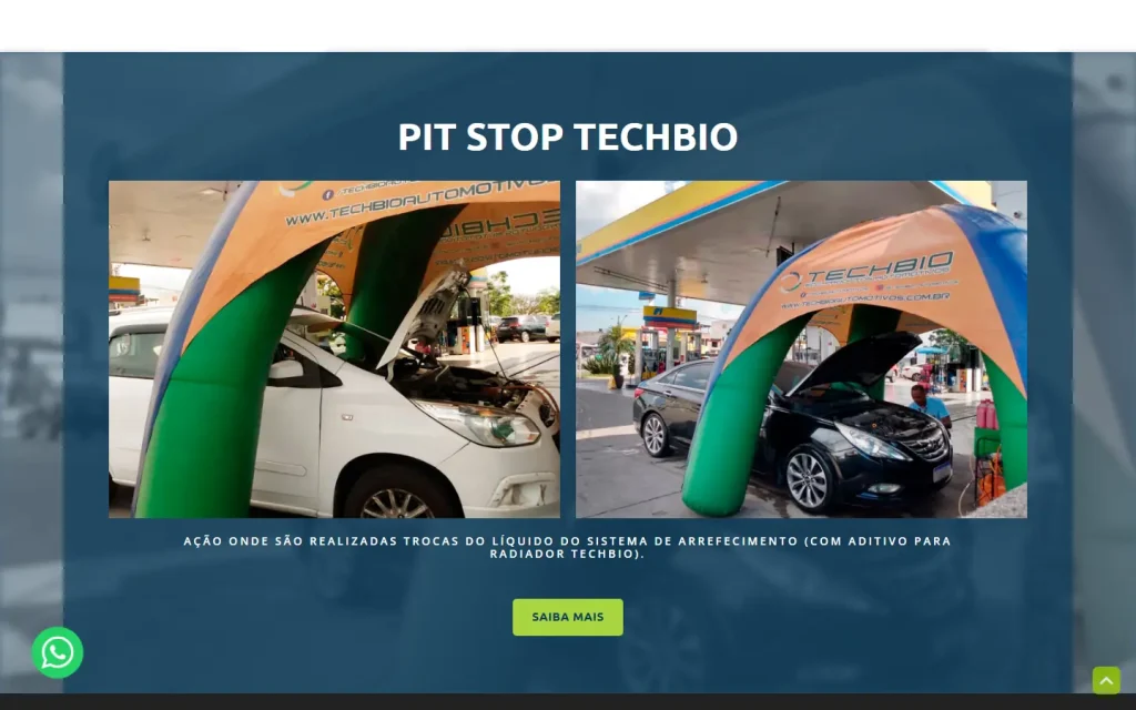 Tela do site TechBio desenvolvido pela Artfique