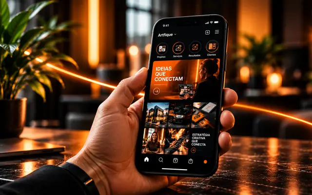 Celular com aplicativo de resultados de campanhas